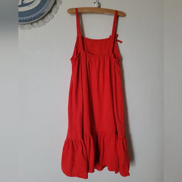 Zara Red Linen Dress - Picture 5 of 6
